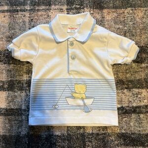 Healthtex Kids' Cream Polo with Bear and Boat Design